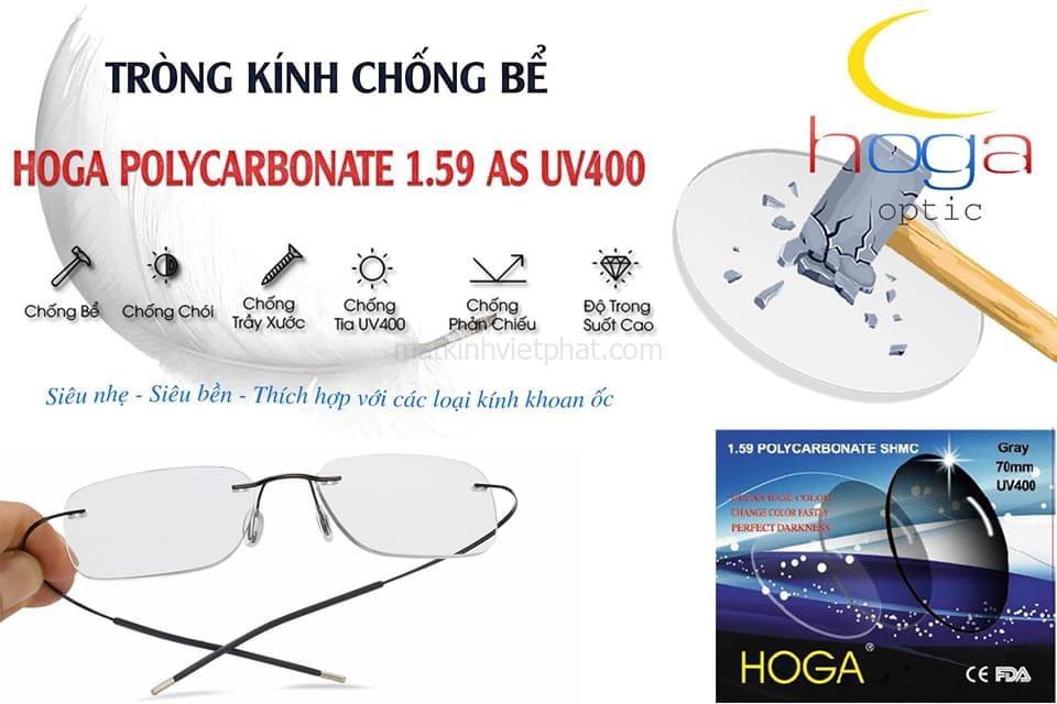 Tròng kính chống bể Hoga 1.59 SHMC Polycarbonate 6 Tròng kính chống bể Hoga 1.59 SHMC Polycarbonate