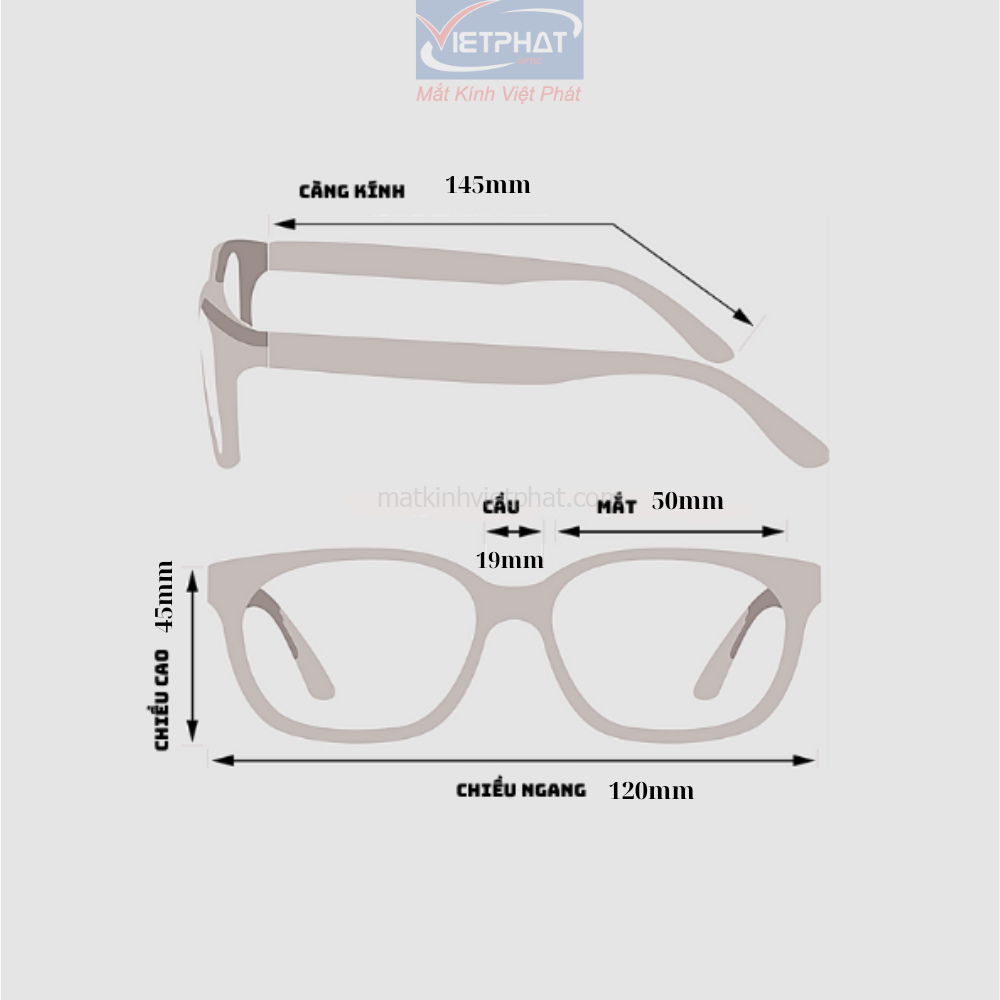 Gọng kính đa giác VIETPHAT T8821 8 Gọng kính Vietphat Eyewear T8821