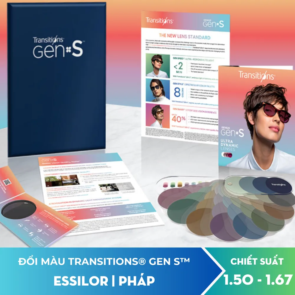 Tròng kính đổi màu Essilor Transitions GEN S 6 Tròng kính đổi màu Essilor Transitions GEN S