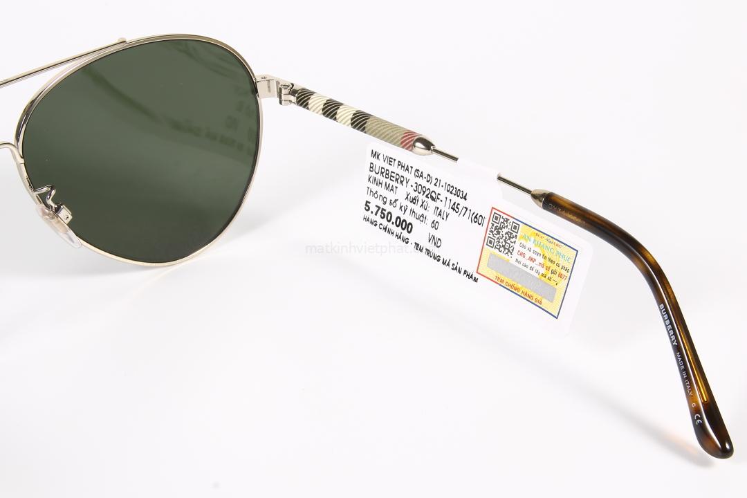 Kính mát Burberry 3092QF-1145/71 10 Càng kính chắc chắn - chi tiết tinh sảo