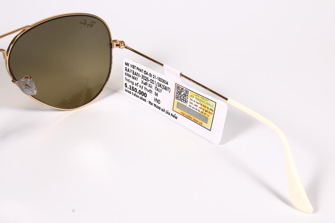 Kính mát RayBan RB3025-001/3K 12 Chi tiết càng phải