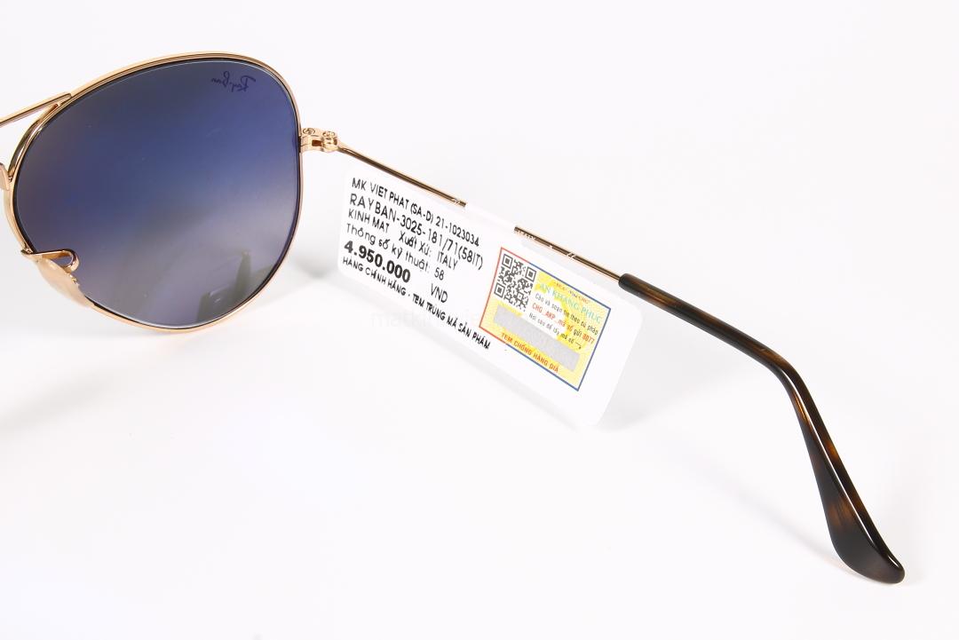 Kính mát RayBan RB3025-181/71 14 Càng kính phải và chi tiết bên trong