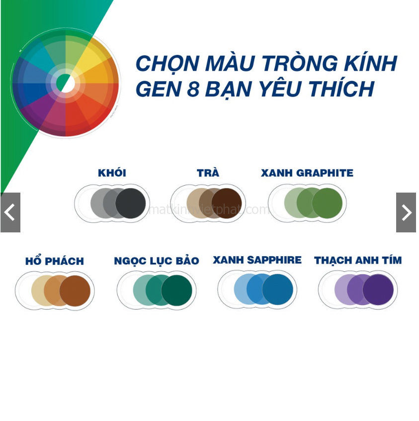 Màu sắc của tròng kính đổi màu