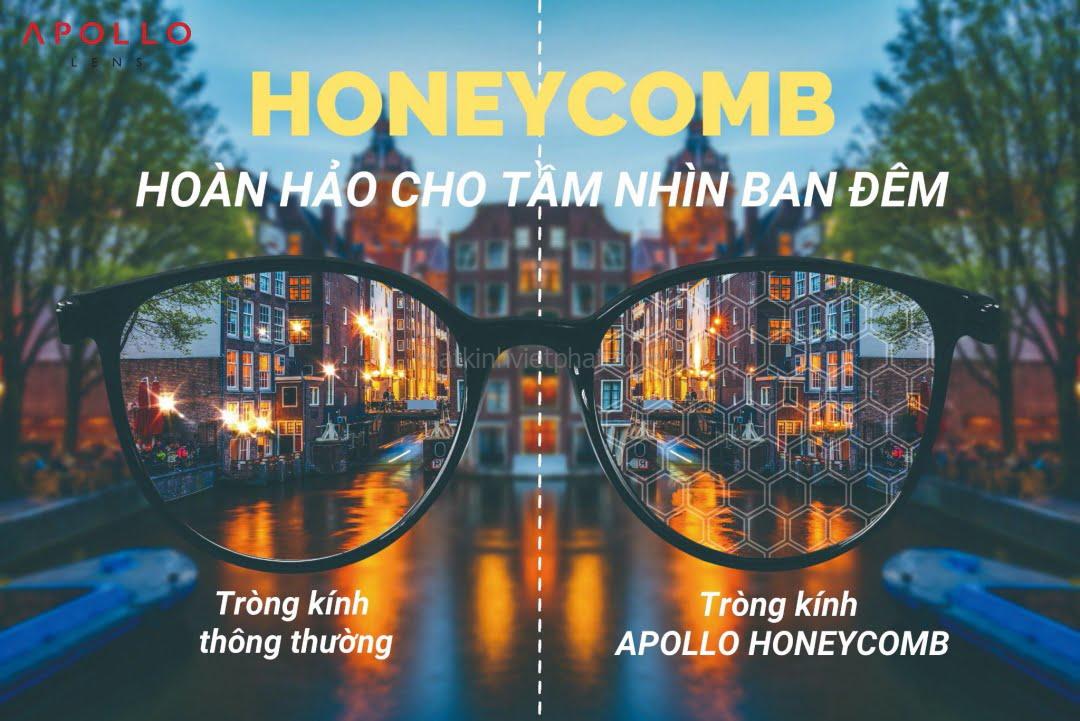 Tròng Kính Chống Ánh Sáng Xanh Ngày Và Đêm APOLLO Blutect Plus Honeycomb 17 Tròng Kính Chống Ánh Sáng Xanh Ngày Và Đêm