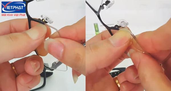 Hướng dẫn cách tháo tròng kính khỏi gọng đơn giản 7 Tháo tròng kính kim loại xẻ cước