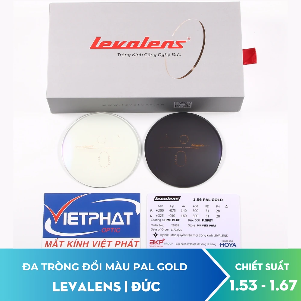 Kính Đa Tròng Đổi Màu Levalens Pal Gold