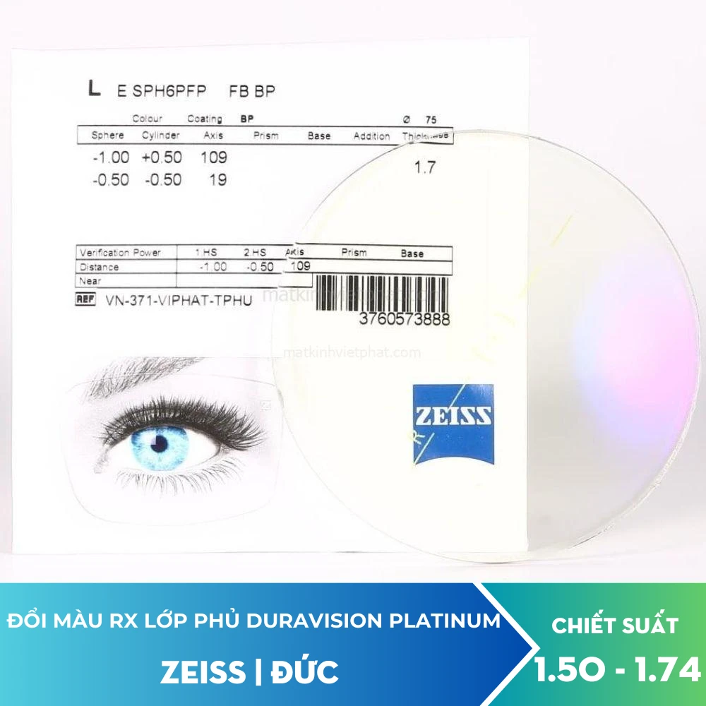 Tròng đánh đổi màu ZEISS Single Vision PhotoFusion Pioneer 5 Tròng đánh đổi màu ZEISS Single Vision PhotoFusion Pioneer