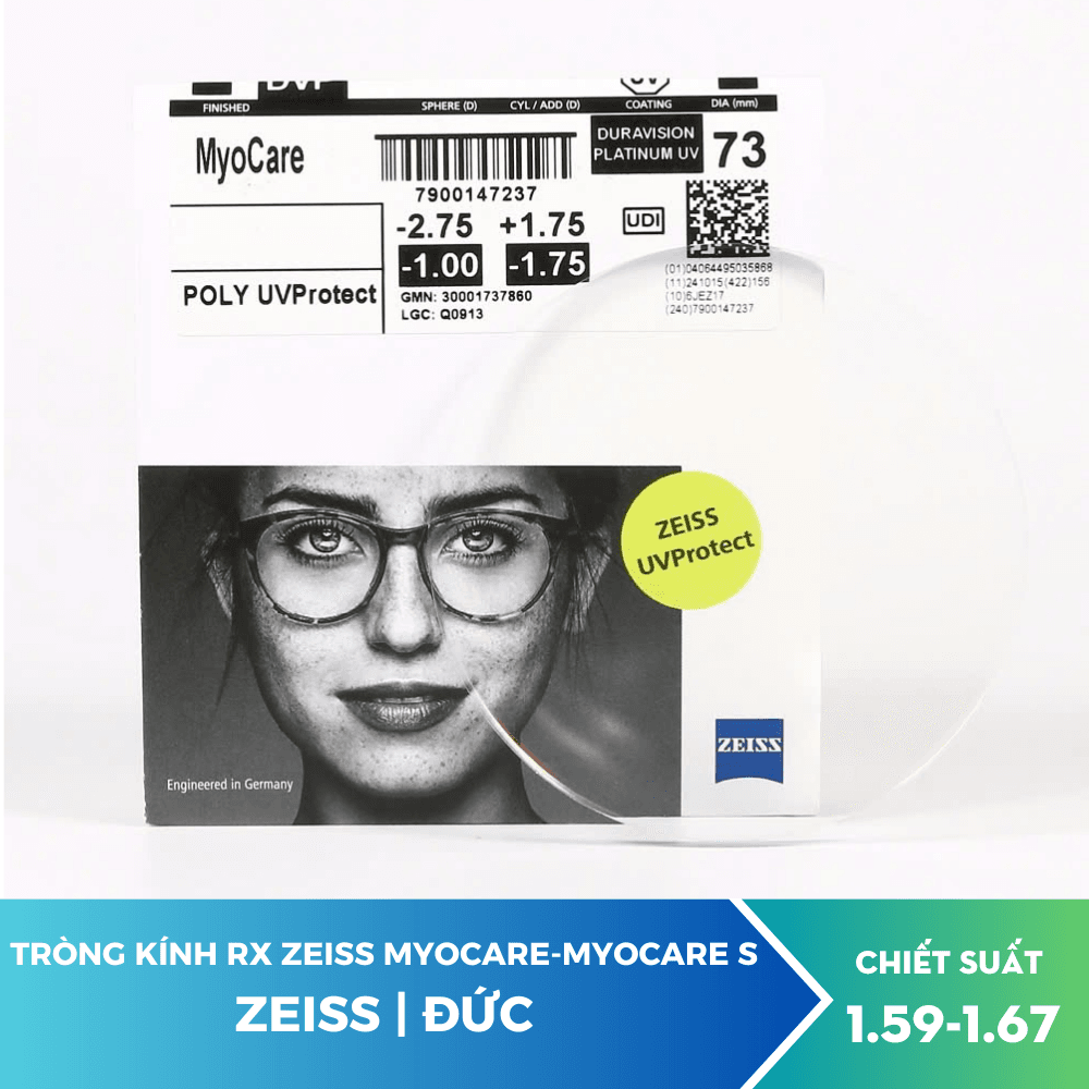 Tròng kính RX quản lý tiến triển cận thị ZEISS MyoCare và MyoCare S