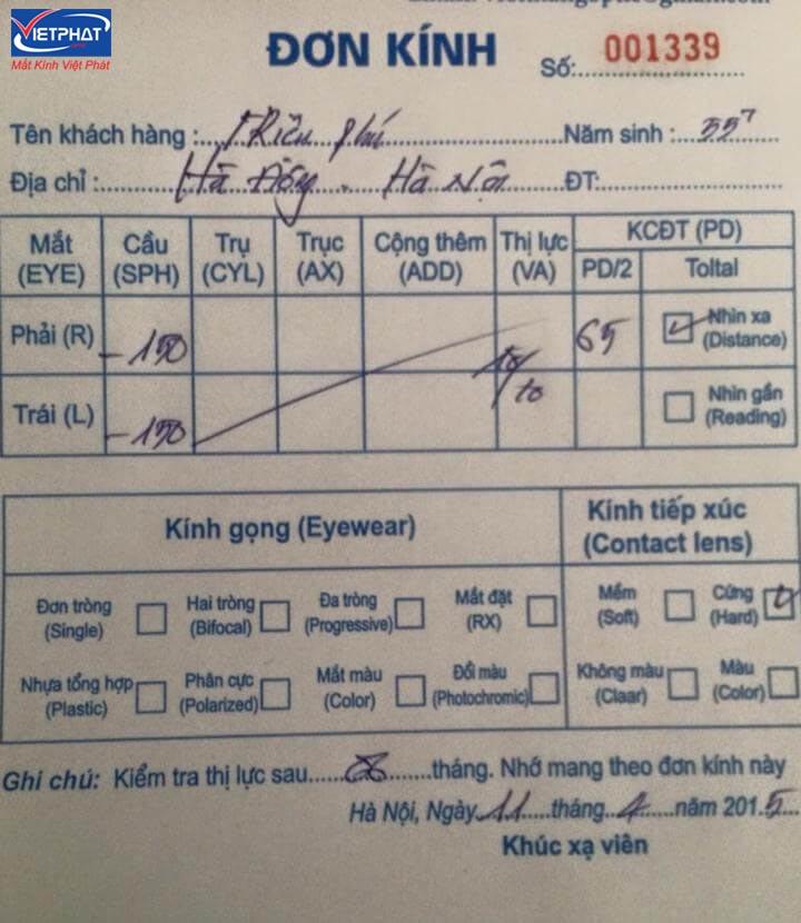 Cách đọc kết quả đo mắt chính xác 9 Tờ phiếu đo mắt do chuyên viên nhãn khoa, bác sĩ cung cấp
