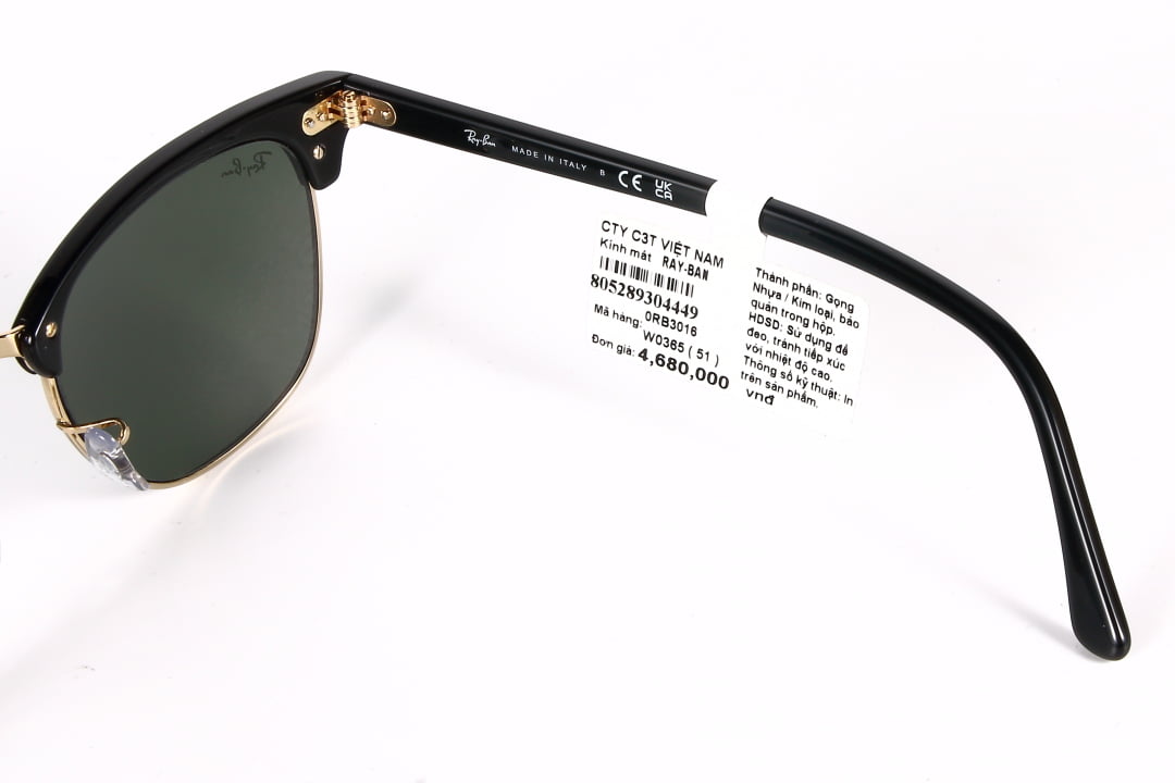 Kính Mát Rayban Clubmaster RB3016 32 Kính Mát Rayban Clubmaster RB 3016 - W0365
