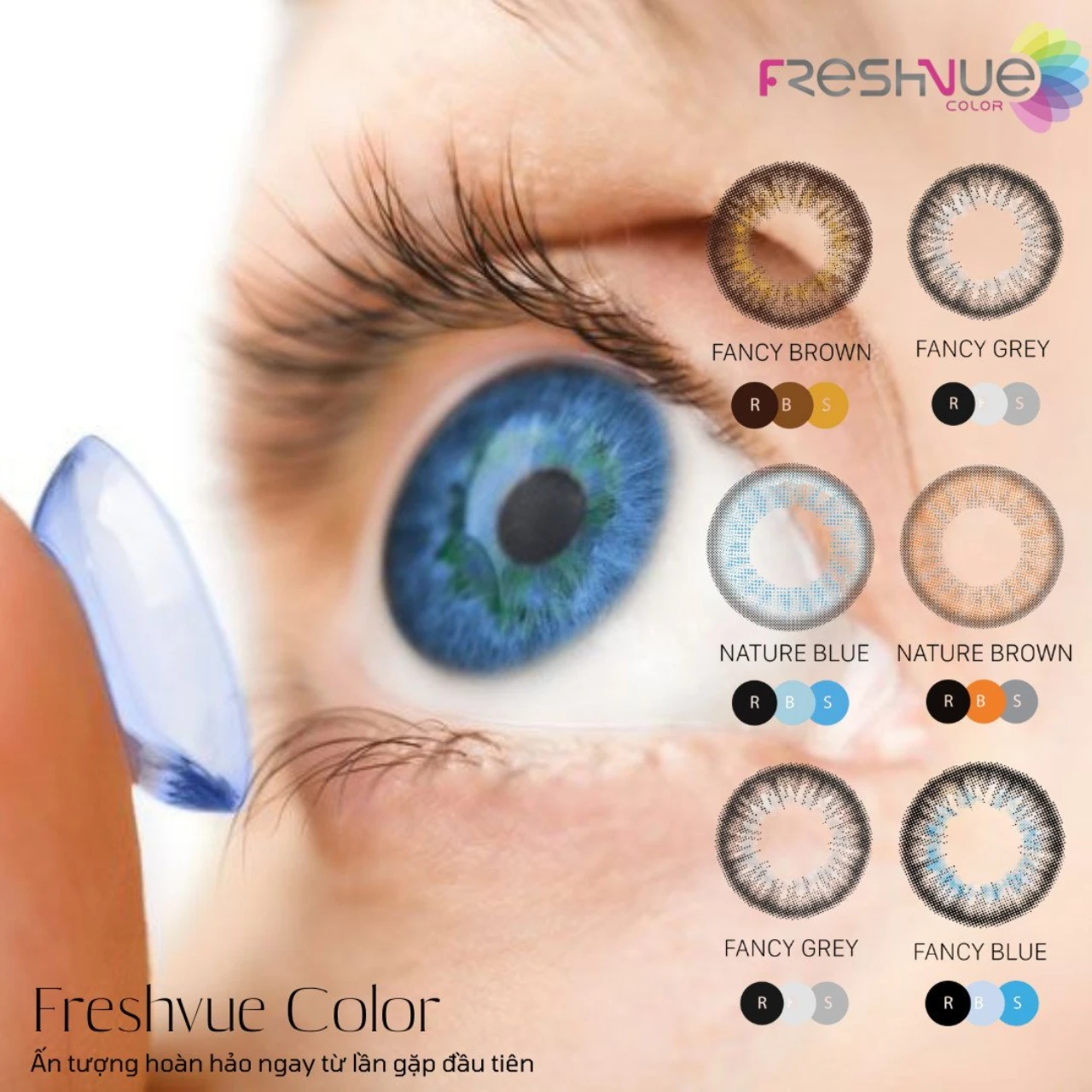 Kính áp tròng màu 3 tháng FRESHVUE COLOR