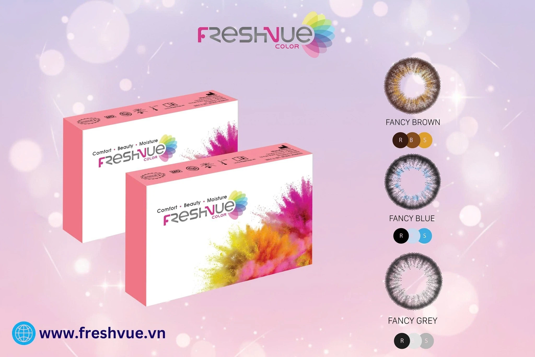 Kính áp tròng màu 3 tháng FRESHVUE COLOR