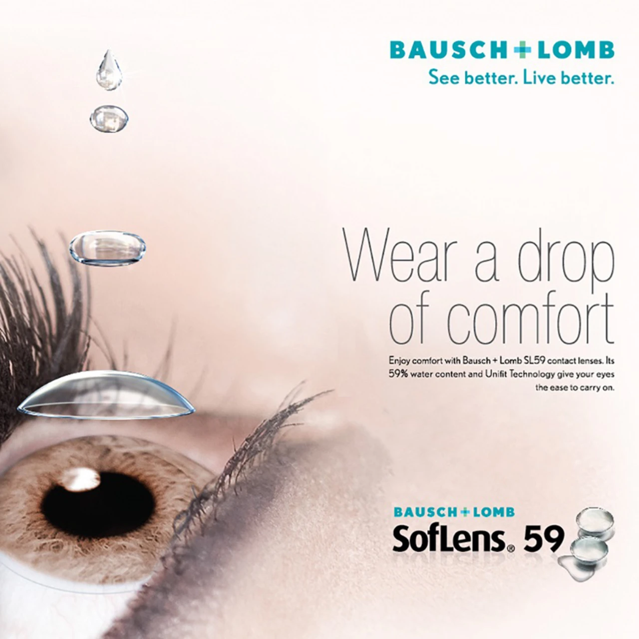 Kính áp tròng trắng 1 tháng SOFTLENS 59 Bausch Lomb