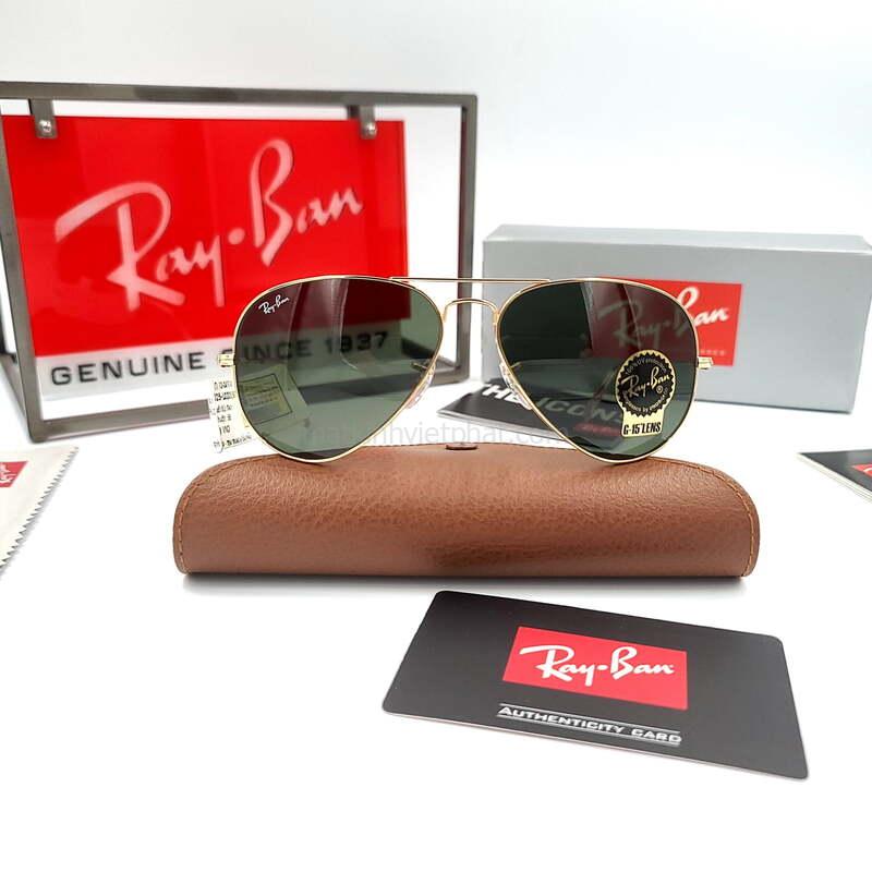 Mặt trái lê đeo kính nào hợp? Bí quyết chọn gọng kính phù hợp 16 Kính mát RayBan Aviator RB3025-L0205(58IT)