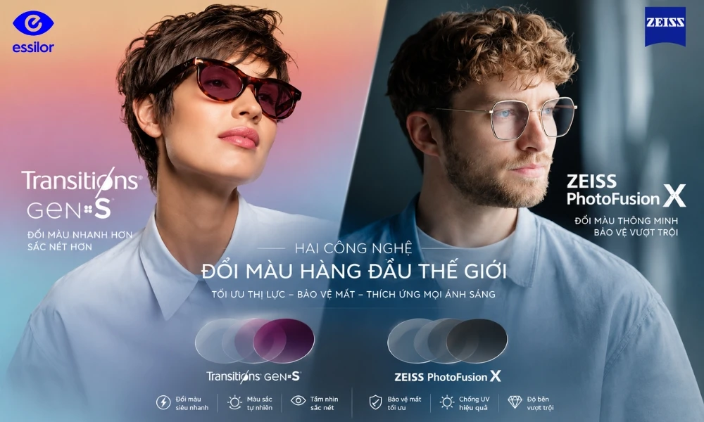 Nên chọn tròng đổi màu Essilor Transitions GEN S hay ZEISS PhotoFusion X