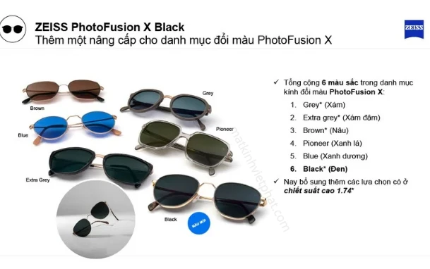 Tròng kính đổi màu ZEISS PhotoFusion X Extra Grey DuraVision Platinum UV 45 Tròng kính đổi màu ZEISS PhotoFusion X Extra Grey DuraVision Platinum UV