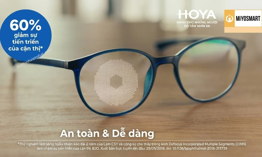 Tròng Kính HOYA MiYOSMART Kiểm Soát Cận Thị Trẻ Em